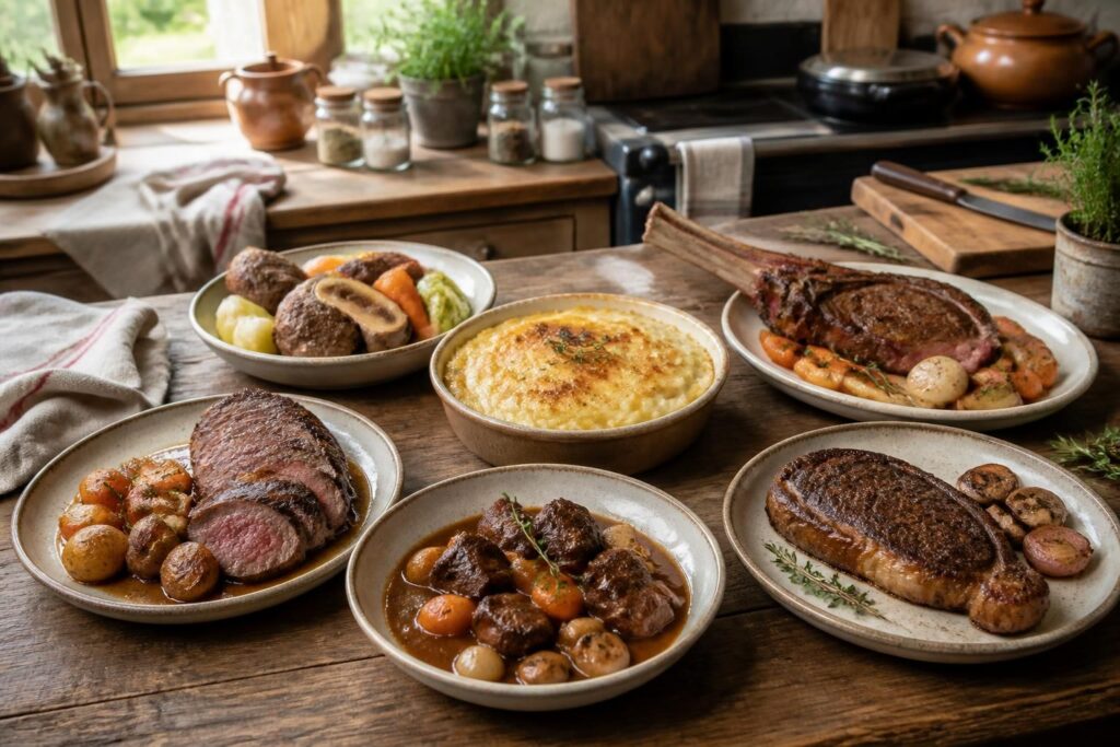 découvrez 6 recettes traditionnelles pour cuisiner le bœuf fermier du maine et sublimer la saveur authentique de cette viande d'exception.