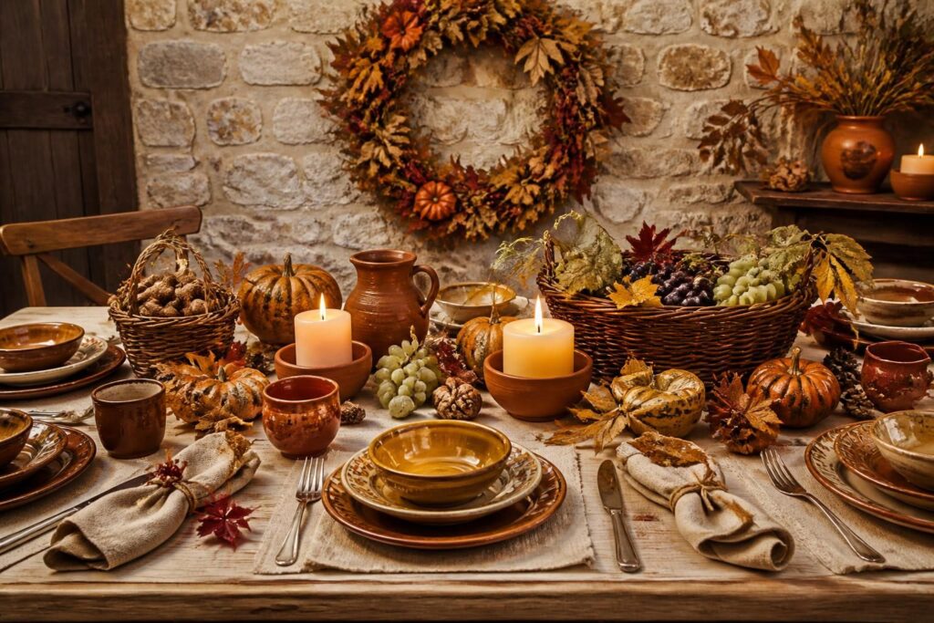 découvrez des idées déco pour une table d'automne aux couleurs chaleureuses du terroir, parfaites pour créer une ambiance conviviale et authentique.