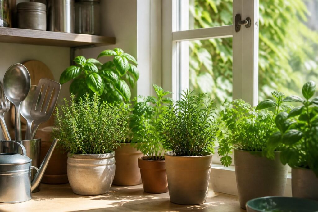 Herbes aromatiques en cuisine : aménager son coin de verdure