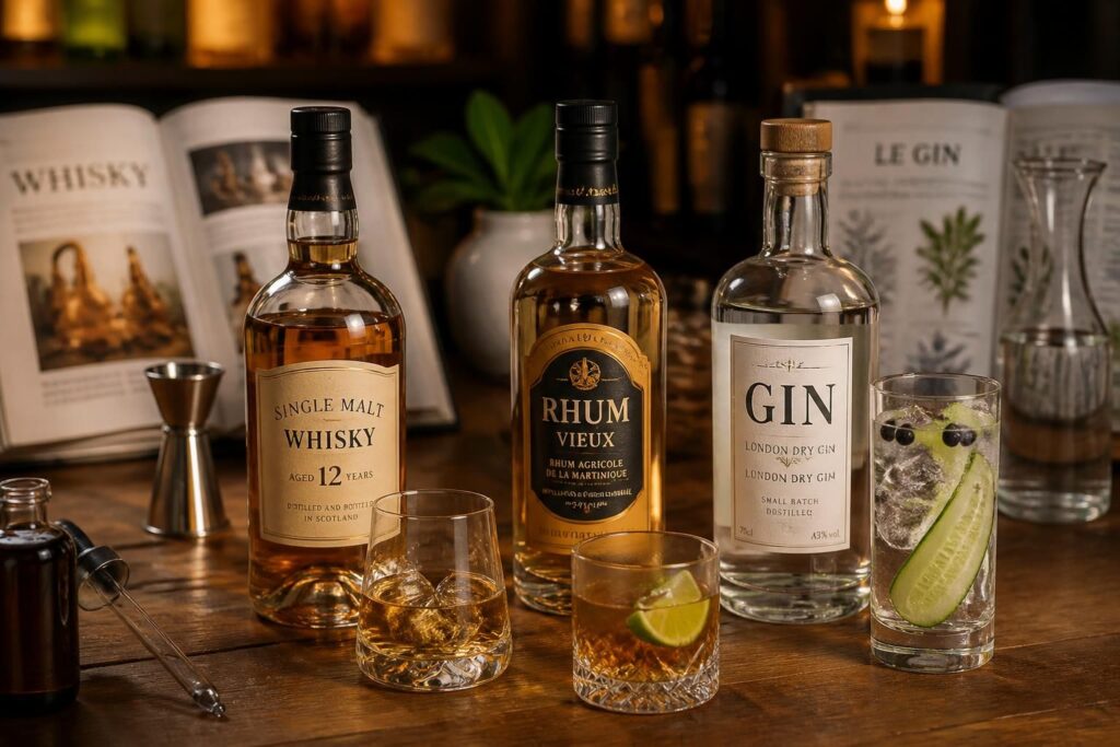 découvrez les bases du whisky, rhum et gin avec notre guide d'initiation aux spiritueux pour débutants. apprenez à les déguster et à les apprécier.