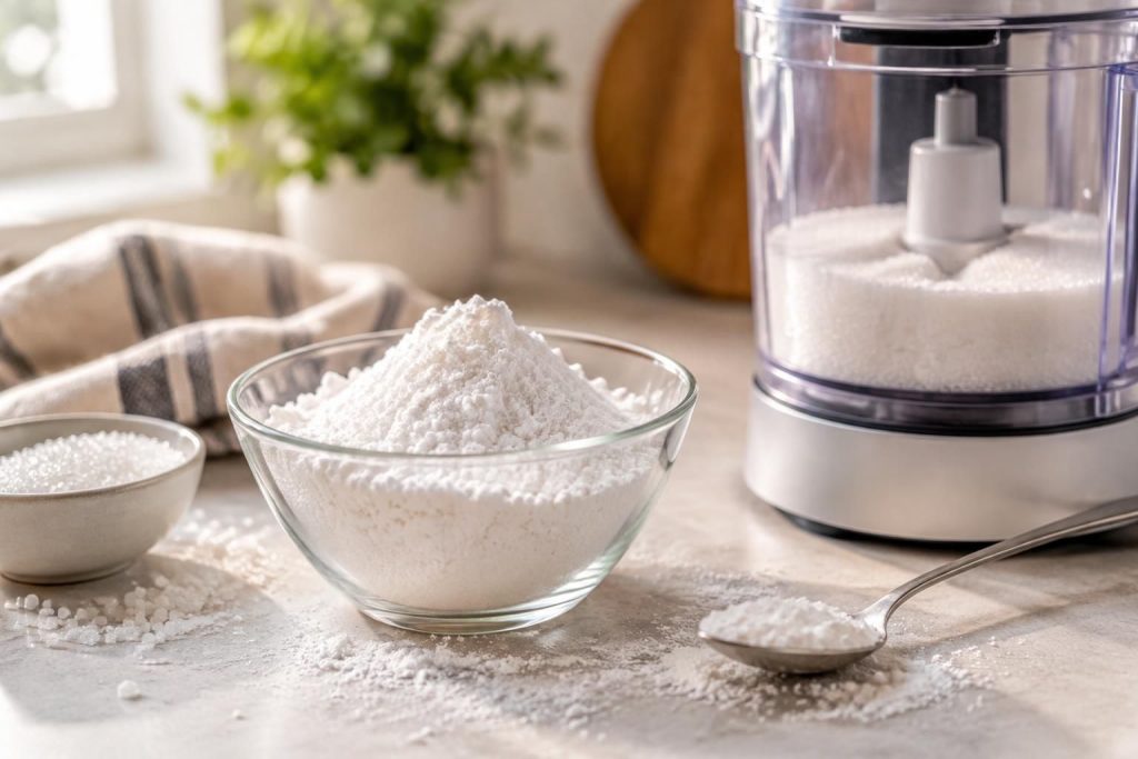 découvrez comment préparer facilement et rapidement du sucre glace maison avec un ingrédient et un mixeur. une astuce simple pour vos desserts !